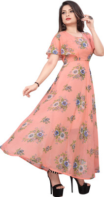 Rosasignora Women Maxi Pink Knee Length Dress
