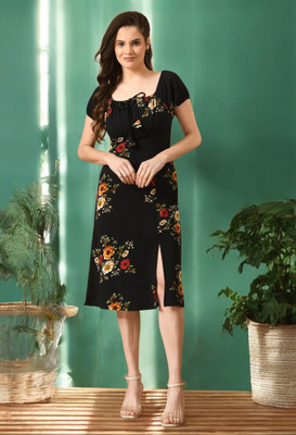PATER Women A-line Multicolor Knee Length Dress