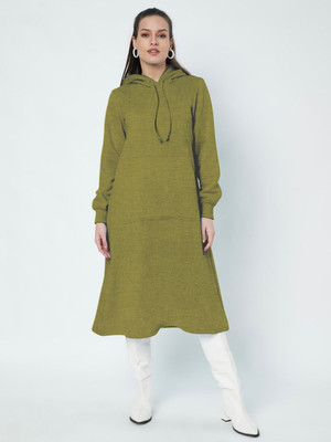 BRINNS Women A-line Green Knee Length Dress