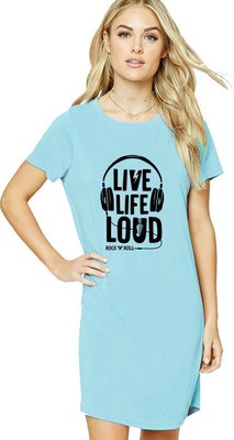 HouseOfCommon Women T Shirt Grey Above Knee/Mid Thigh Length Dress
