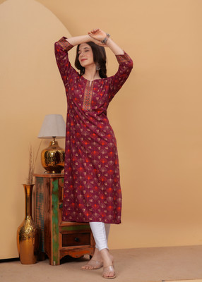 Dk Fab Women Fit and Flare Maroon Midi/Calf Length Dress