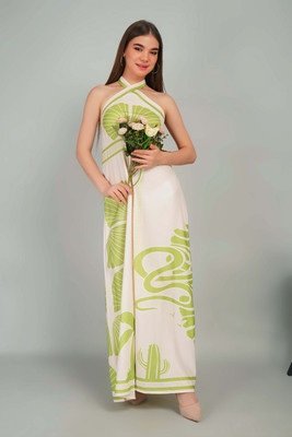 Gul West Women Maxi Green Full Length Dress