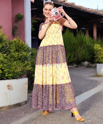 Miss Chase Women Maxi Multicolor Midi/Calf Length Dress