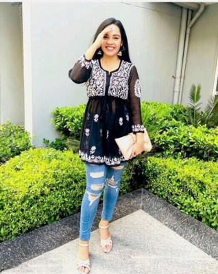 MAVEKRIZ Women Fit and Flare Black Midi/Calf Length Dress