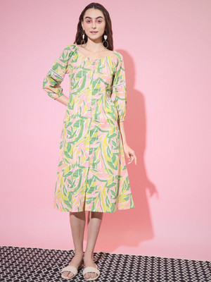 Sangria Women A-line Beige Midi/Calf Length Dress
