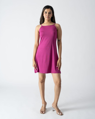 Femree Women Skater Maroon Knee Length Dress