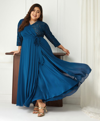 Miss Chase Women Maxi Blue Full Length Dress