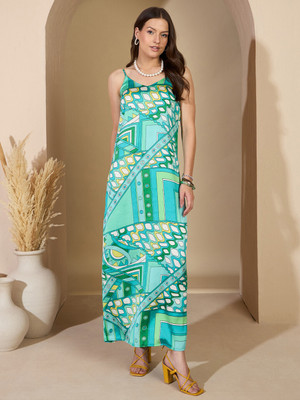 ZUMMER Women A-line Blue Maxi/Full Length Dress