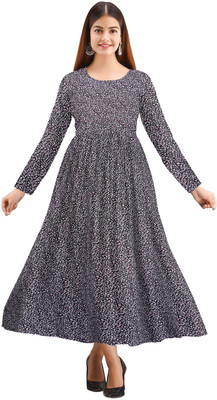 ALISHA FASHION Women Gown Pink, White, Black Ankle Length Dress