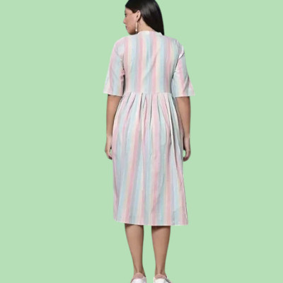 Suhani Creationnm Women Embroidered A-line Kurta(Blue, White)