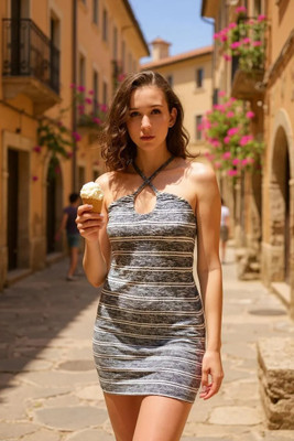 Hive91 Women Bodycon Grey Above Knee/Mid Thigh Length Dress