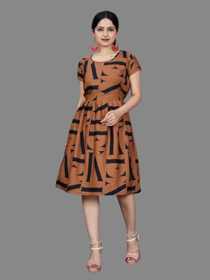 Khushi Fab Women Fit and Flare Green Mini/Short Dress