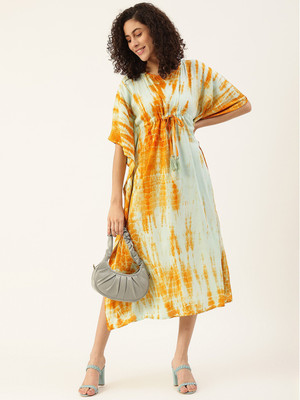 maaesa Printed Crepe Women Kaftan