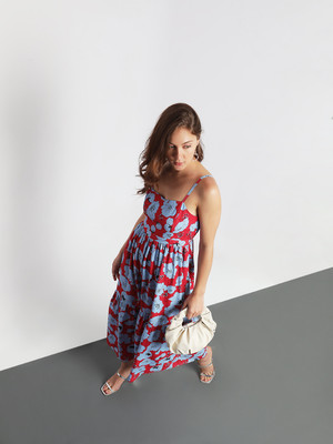 VERO MODA Women Tiered Red Maxi/Full Length Dress