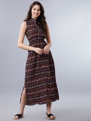 Tokyo Talkies Women Maxi Brown Midi/Calf Length Dress