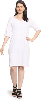 Frenchtrendz Women A-line White Dress