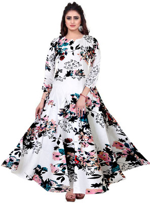 Hans Fashion ENT Women Fit and Flare Multicolor Maxi/Full Length Dress