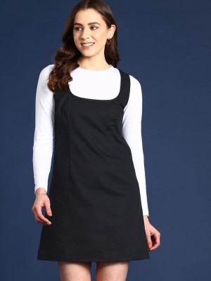 Mast & Harbour Women A-line Black, White Dress