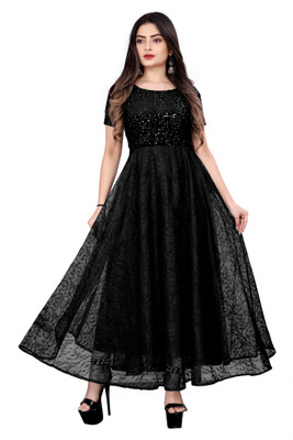 WAZIX Clothing Women Maxi Black Full Length Dress