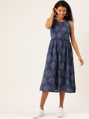 Taavi Women A-line Blue Midi/Calf Length Dress