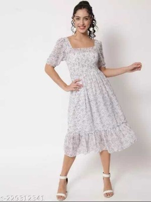 Trendy Attire Women A-line White Dress