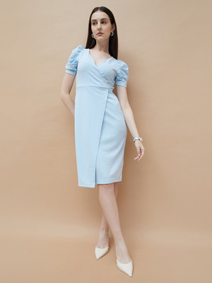 CODE by Lifestyle Women Bodycon Blue Knee Length Dress