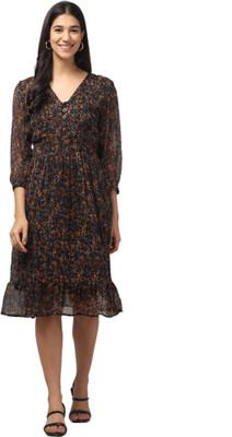 RIHANI FAB Women A-line Multicolor Midi/Calf Length Dress