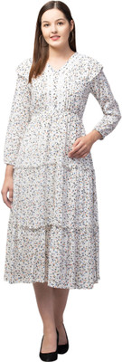 RIHANI FAB Women A-line Multicolor Midi/Calf Length Dress