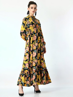 Femvy Flared/A-line Gown(Yellow)