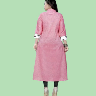 Suhani Creationnm Women Solid Straight Kurta(Pink, Maroon)