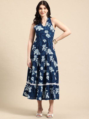 METRONAUT Women A-line Multicolor Below Knee Dress