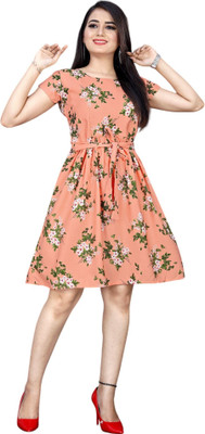 HOUSE OFF COMMON Women A-line Blue Knee Length Dress