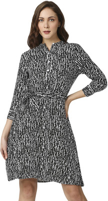 KILLER Women Shift Black Midi/Calf Length Dress