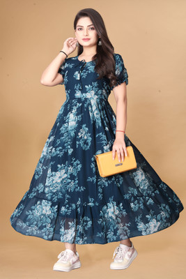 HouseOfCommon Women Maxi Multicolor Full Length Dress