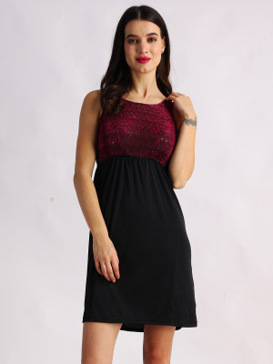 EastBay Women Fit and Flare Multicolor Above Knee/Mid Thigh Length Dress