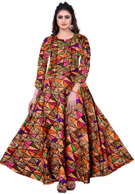 zalya Women Fit and Flare Multicolor Ankle Length Dress