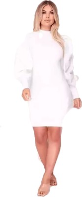 Whitewhale Women Bodycon White Dress