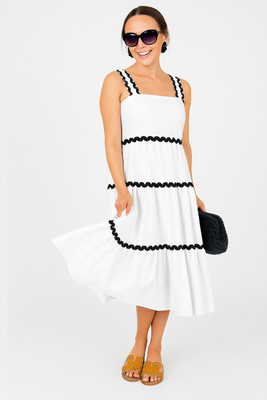 FRKE Women A-line White Midi/Calf Length Dress