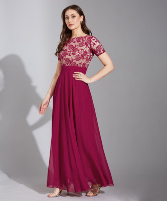 Life With Pockets Women Maxi Pink Full Length Dress