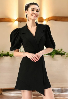 METRONAUT Women Bodycon Black Knee Length Dress