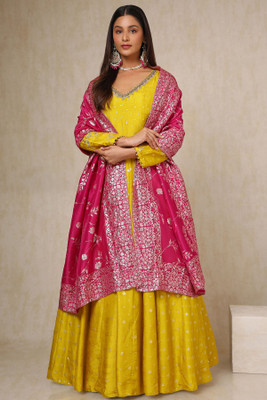 soch Women Gown Yellow Maxi/Full Length Dress