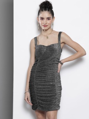 SASSAFRAS Women Bodycon Silver Dress