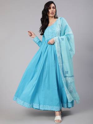 AKS Women Maxi Light Blue Dress Price History
