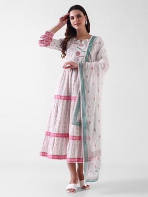 Vilasita wear Women Maxi White Midi/Calf Length Dress