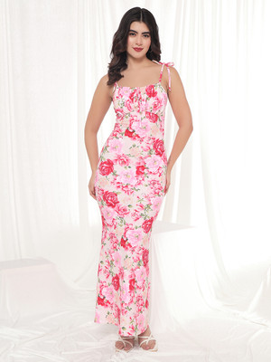 TANDUL Women Bodycon Pink Ankle Length Dress
