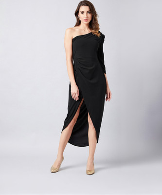 ATHENA Women Bodycon Black Maxi/Full Length Dress
