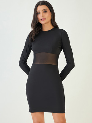 COLOR CAPITAL Women Bodycon Black Mini/Short Dress