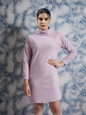 ATHENA Women Bodycon Purple Above Knee/Mid Thigh Length Dress