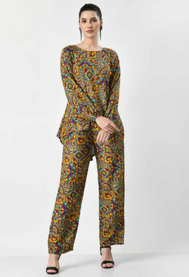 DreamBe Women Printed Yellow Night Suit Set