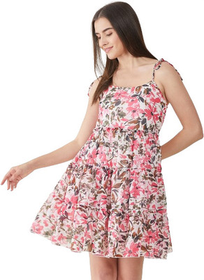 HouseOfCommon Women Fit and Flare Multicolor Knee Length Dress